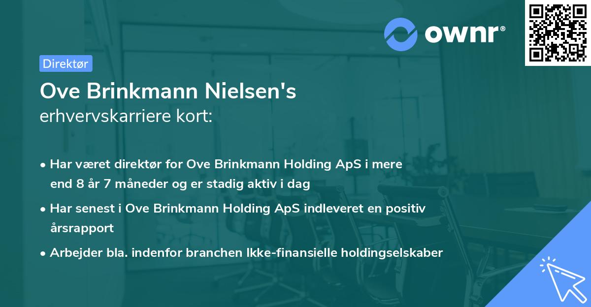 Ove Brinkmann Nielsen's erhvervskarriere kort