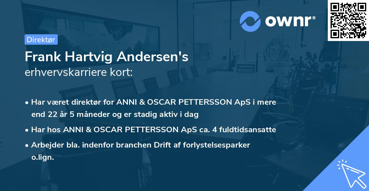 Frank Hartvig Andersen's erhvervskarriere kort