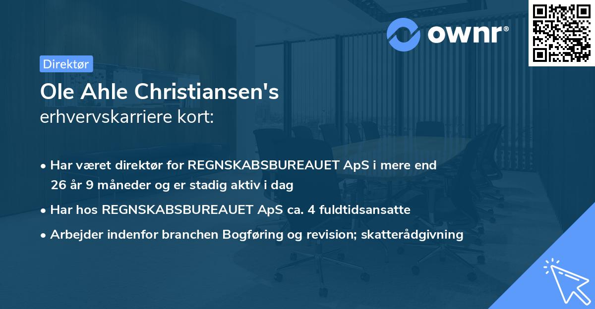 Ole Ahle Christiansen's erhvervskarriere kort