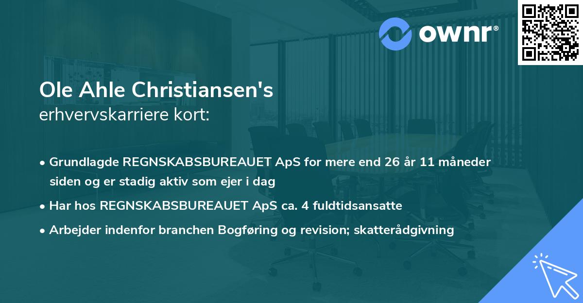 Ole Ahle Christiansen's erhvervskarriere kort
