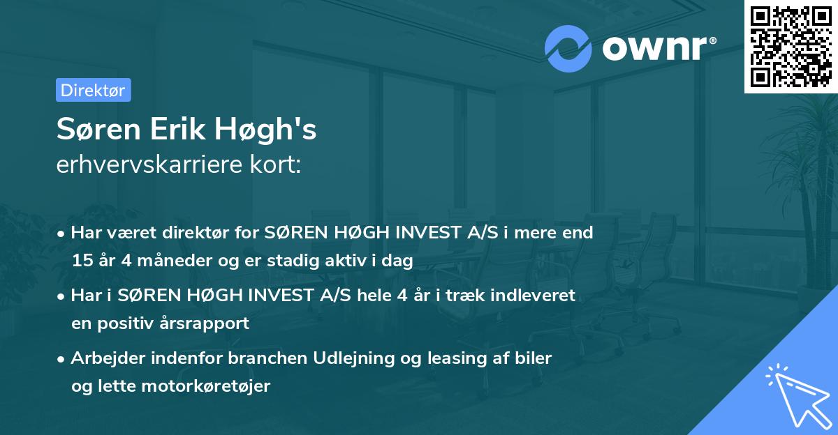 Søren Erik Høgh's erhvervskarriere kort