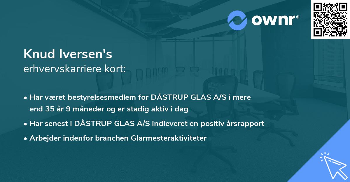 Knud Iversen's erhvervskarriere kort