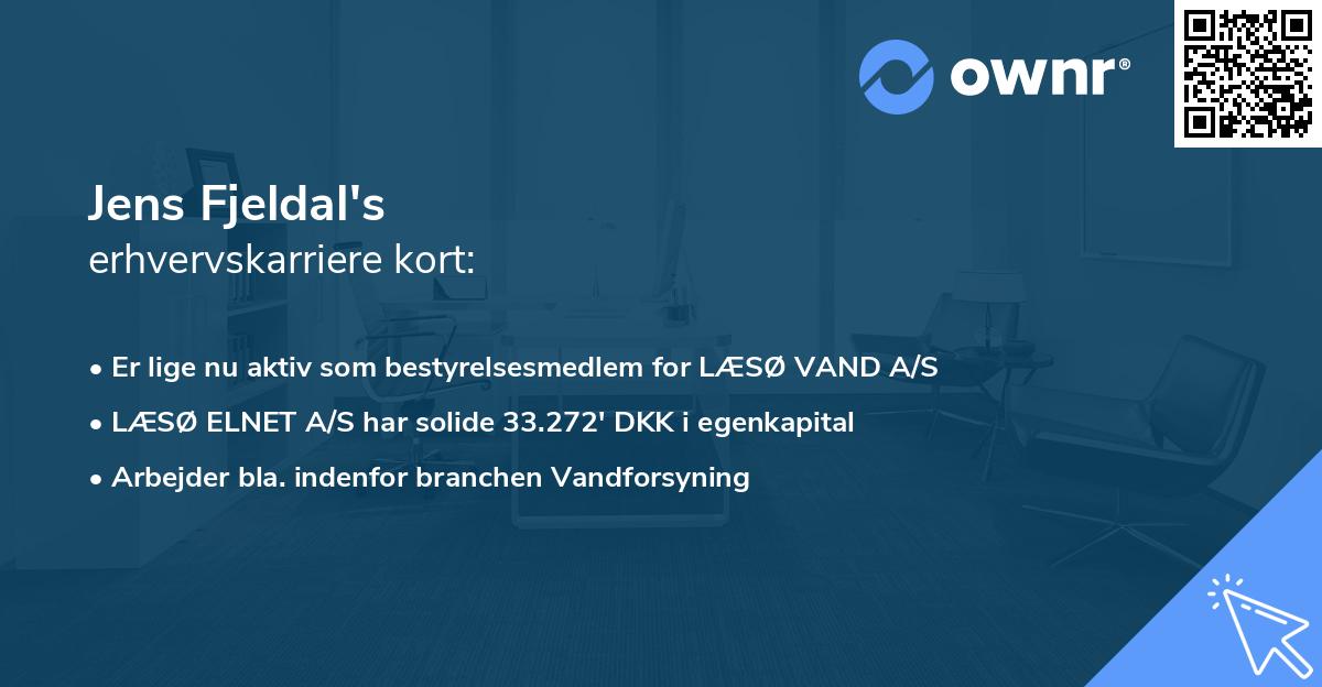 Jens Fjeldal's erhvervskarriere kort