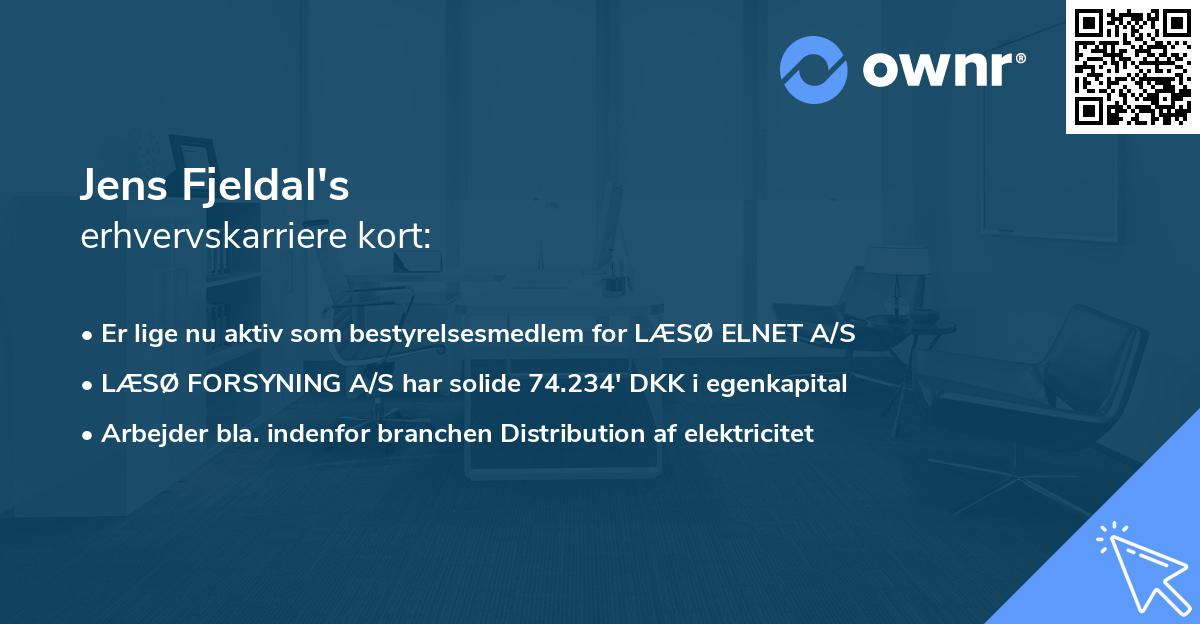 Jens Fjeldal's erhvervskarriere kort