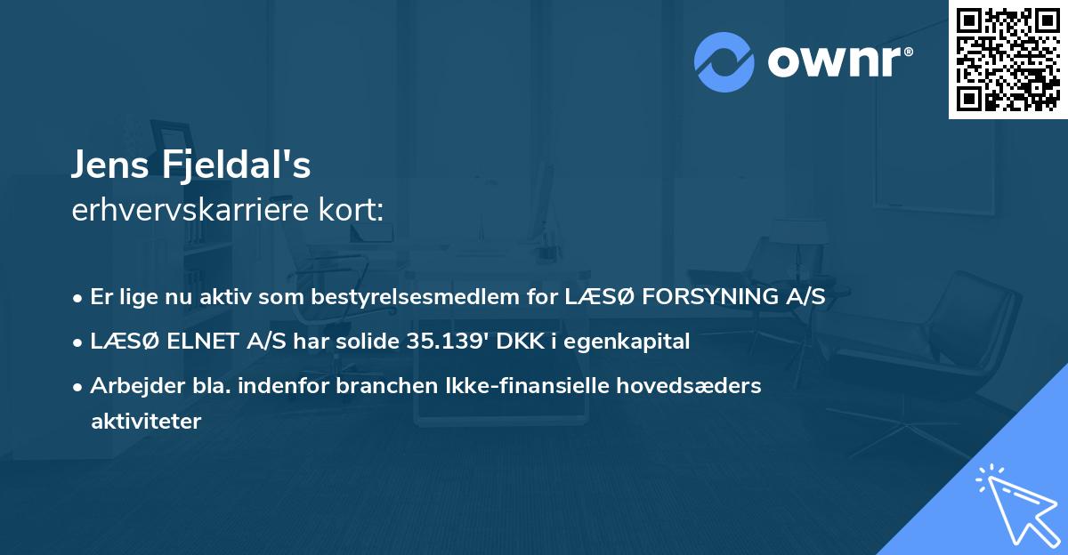 Jens Fjeldal's erhvervskarriere kort