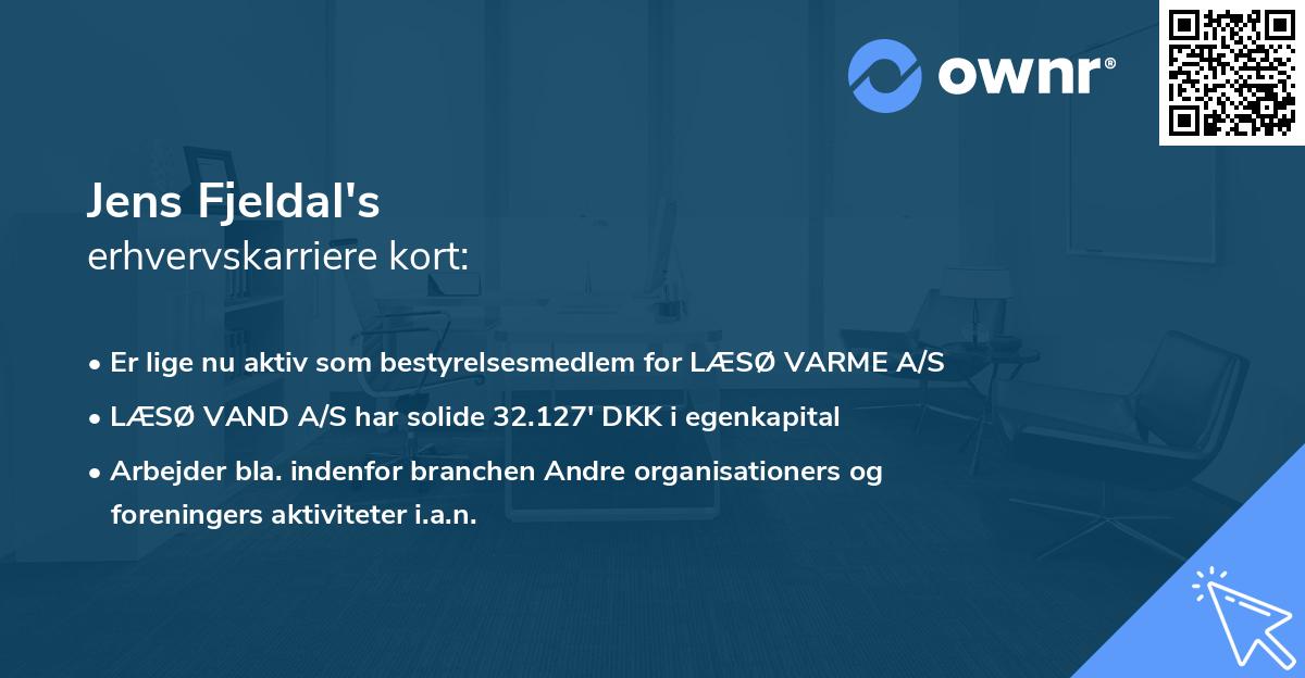 Jens Fjeldal's erhvervskarriere kort