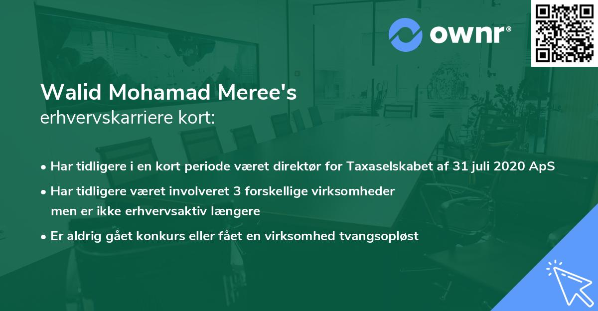 Walid Mohamad Meree's erhvervskarriere kort