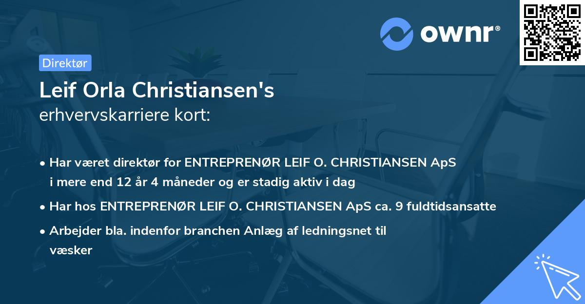 Leif Orla Christiansen's erhvervskarriere kort