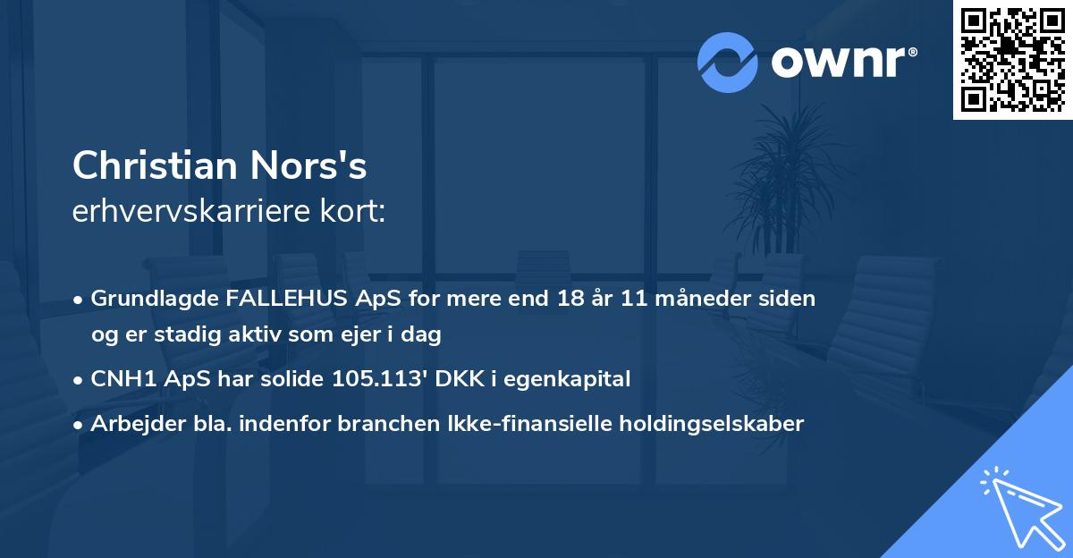 Christian Nors's erhvervskarriere kort