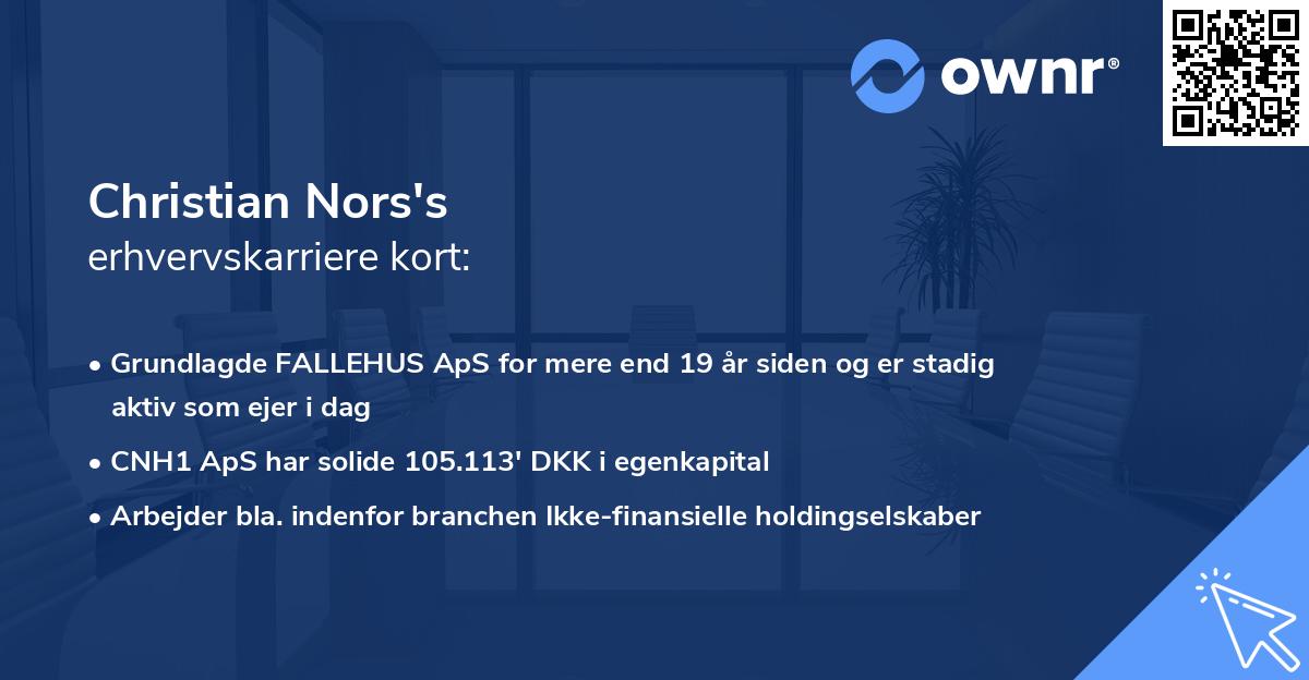Christian Nors's erhvervskarriere kort