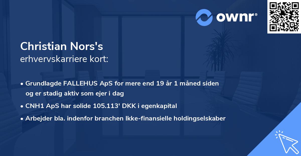 Christian Nors's erhvervskarriere kort