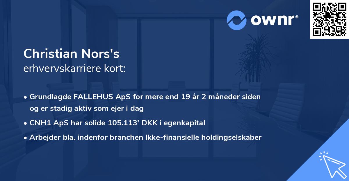 Christian Nors's erhvervskarriere kort