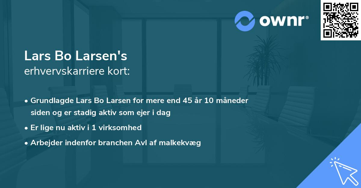Lars Bo Larsen's erhvervskarriere kort