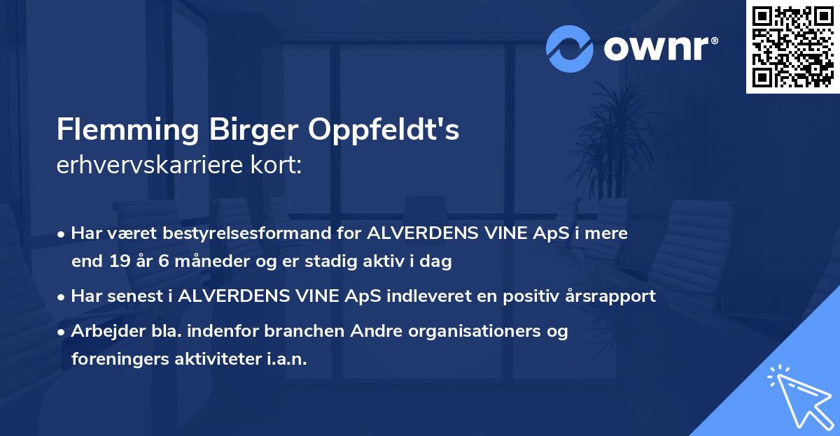Flemming Birger Oppfeldt's erhvervskarriere kort