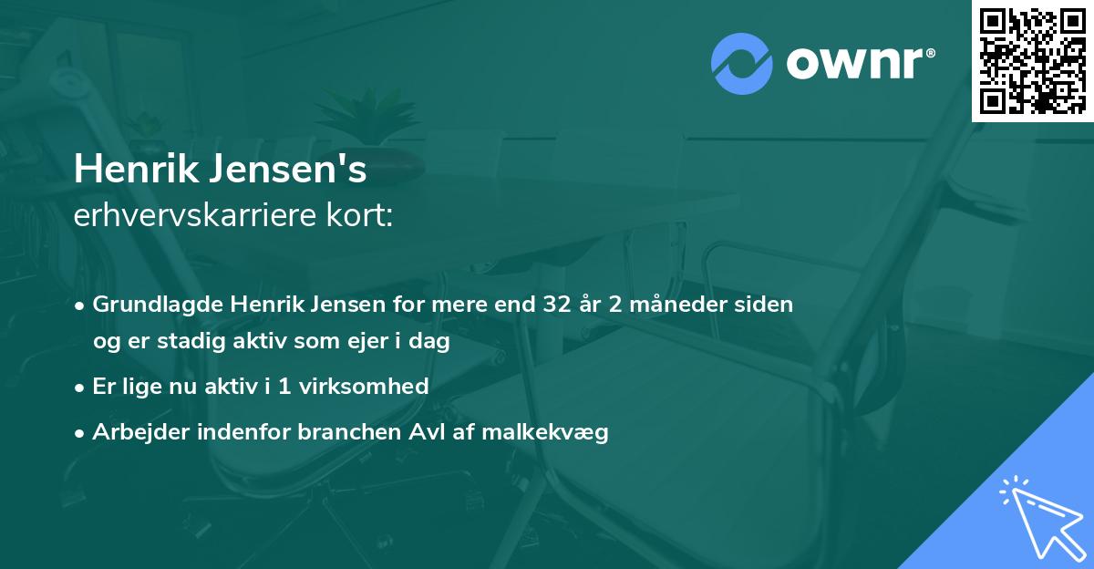 Henrik Jensen's erhvervskarriere kort