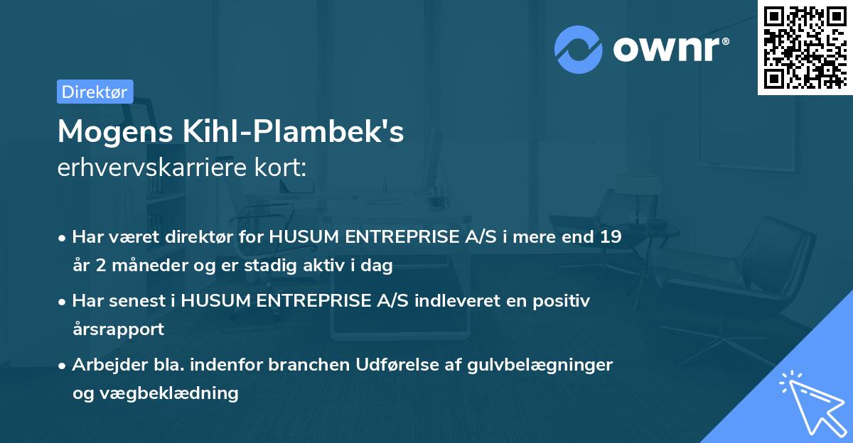 Mogens Kihl-Plambek's erhvervskarriere kort