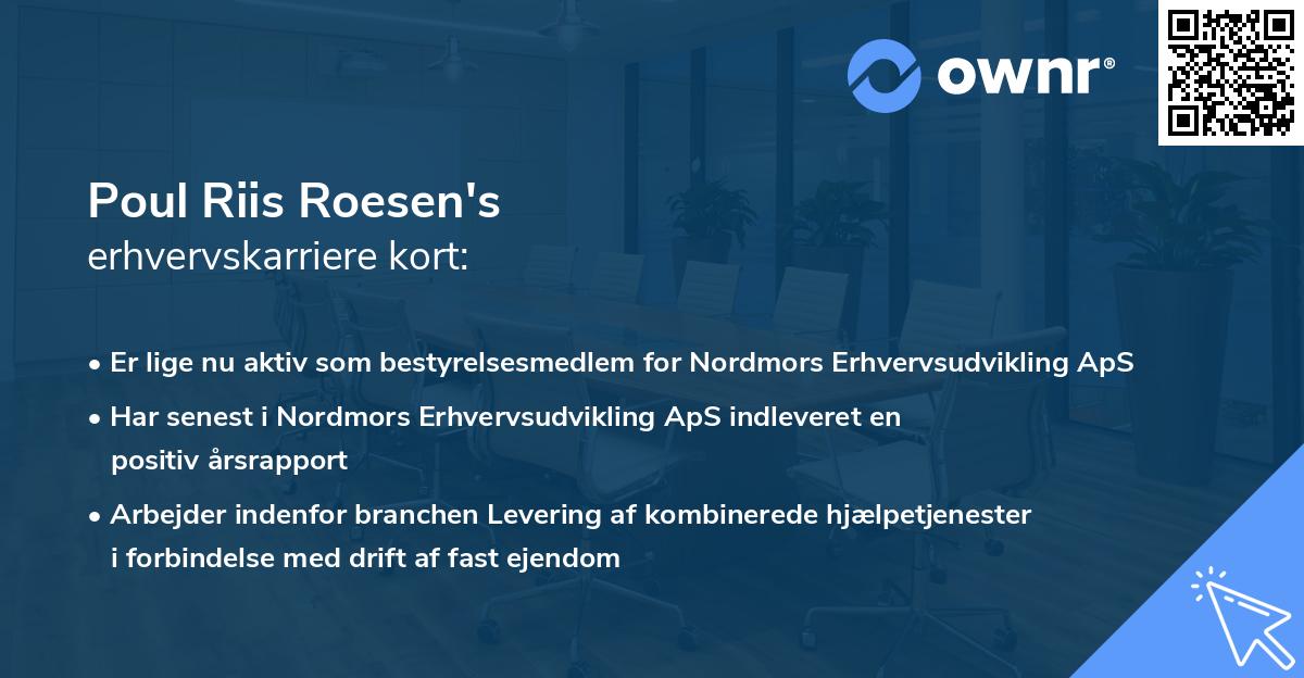 Poul Riis Roesen's erhvervskarriere kort