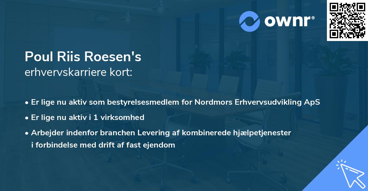 Poul Riis Roesen's erhvervskarriere kort