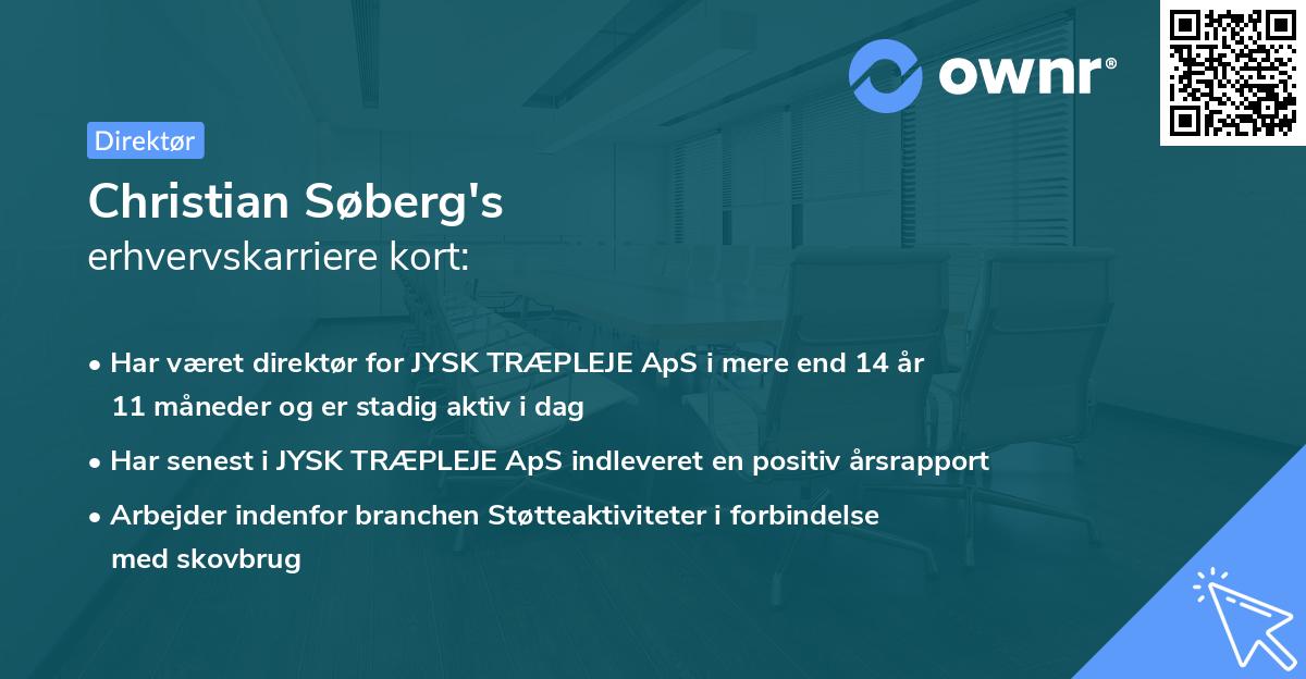 Christian Søberg's erhvervskarriere kort
