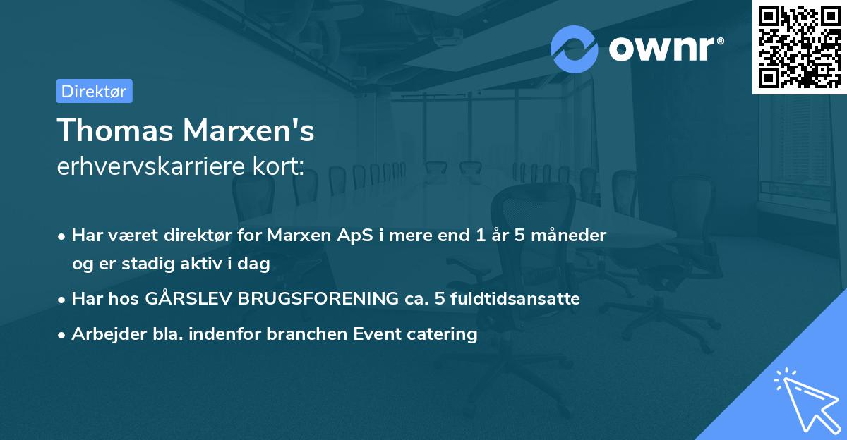 Thomas Marxen's erhvervskarriere kort