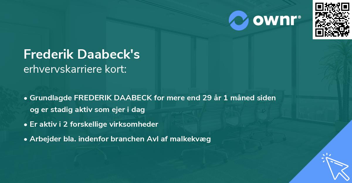 Frederik Daabeck's erhvervskarriere kort