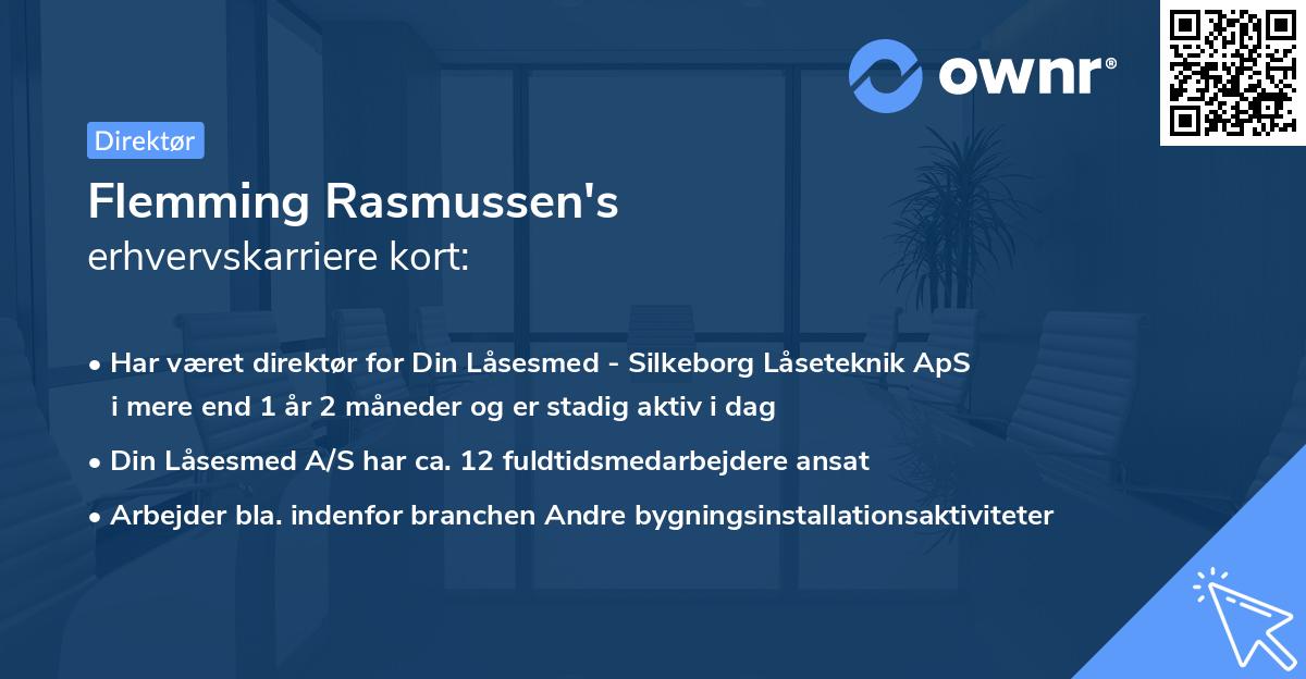 Flemming Rasmussen's erhvervskarriere kort