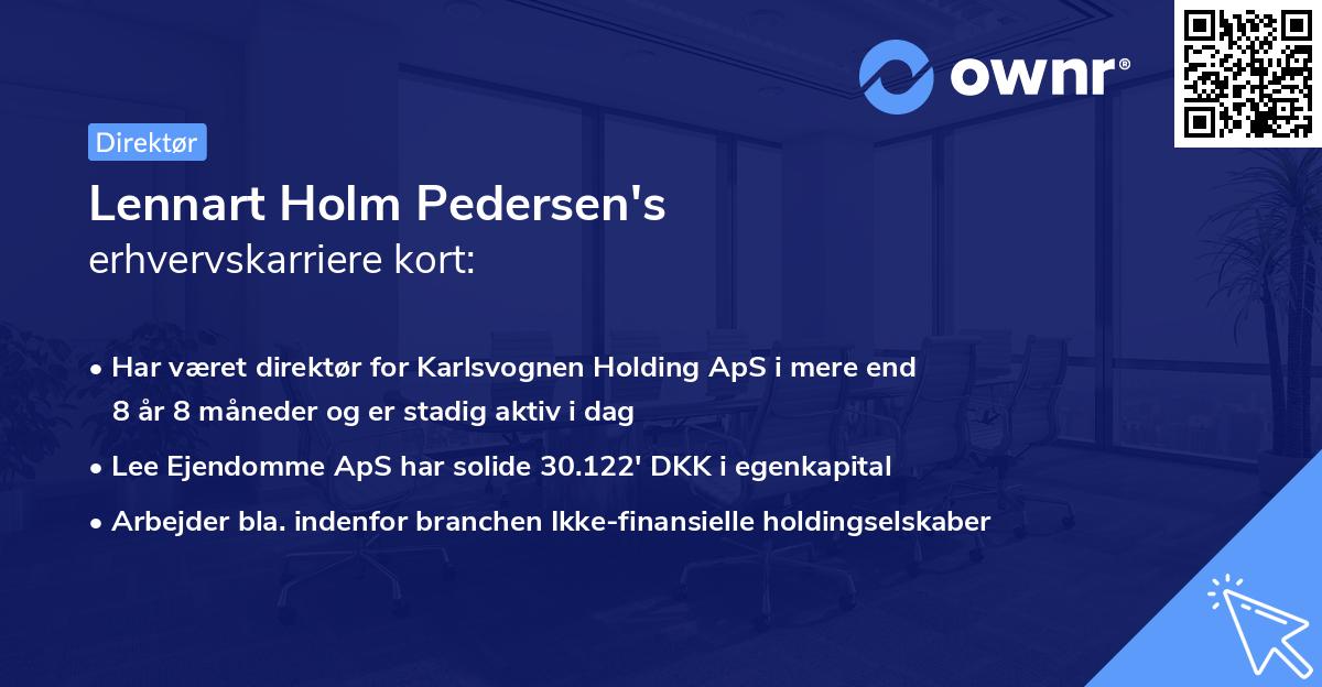 Lennart Holm Pedersen's erhvervskarriere kort