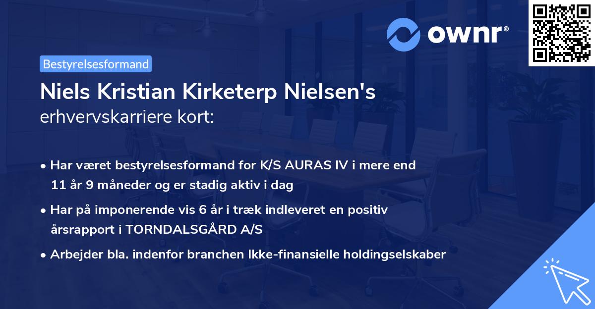 Niels Kristian Kirketerp Nielsen's erhvervskarriere kort