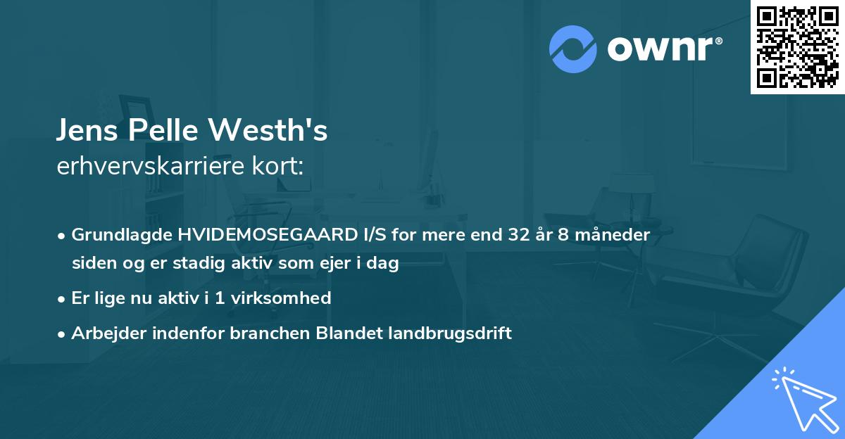 Jens Pelle Westh's erhvervskarriere kort