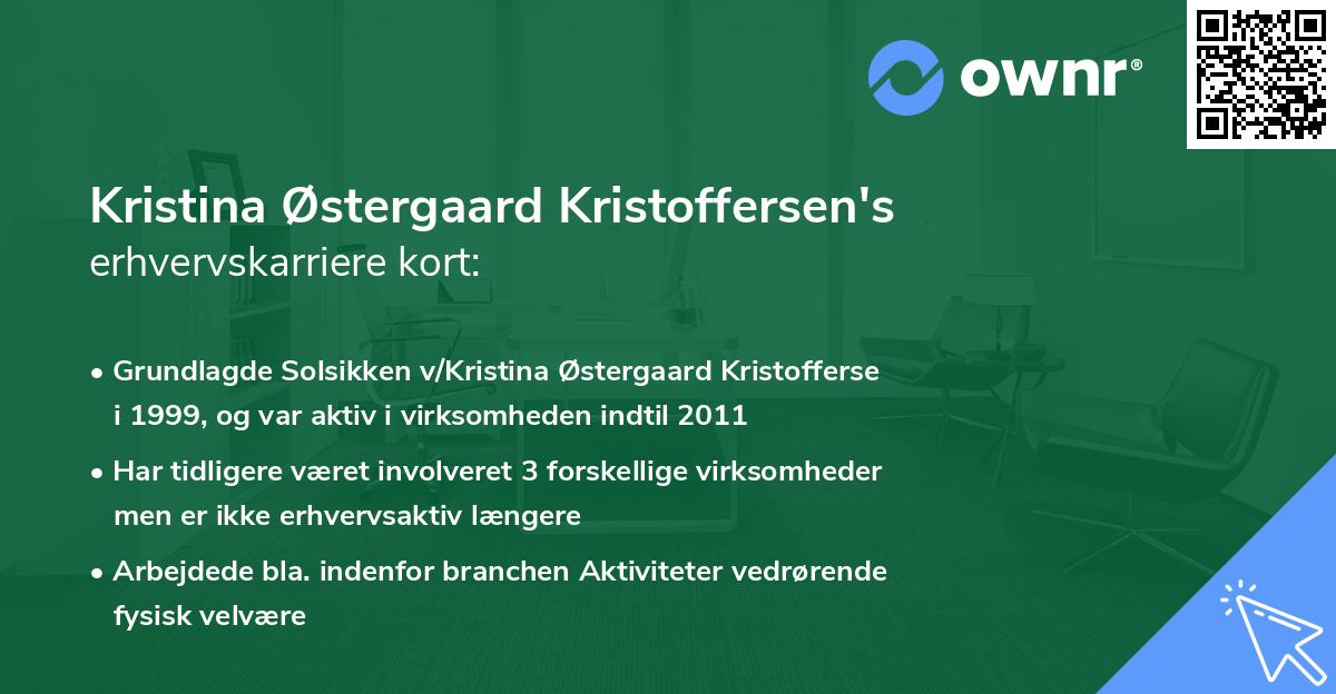 Kristina Østergaard Kristoffersen's erhvervskarriere kort