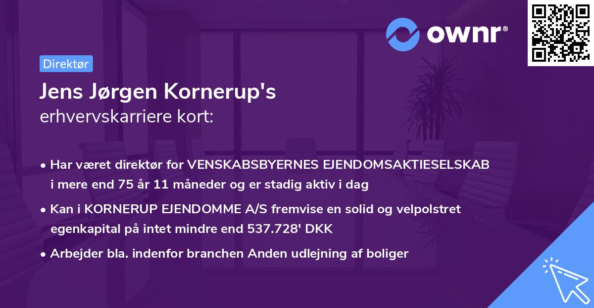 Jens Jørgen Kornerup's erhvervskarriere kort
