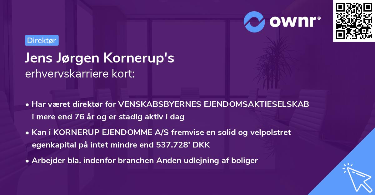 Jens Jørgen Kornerup's erhvervskarriere kort