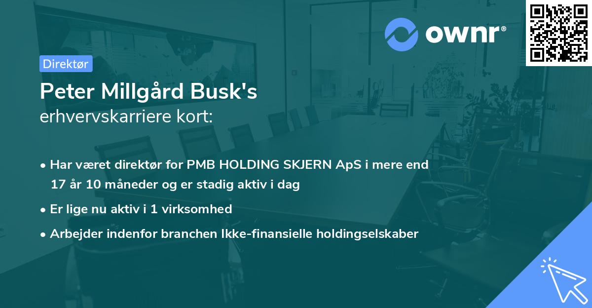 Peter Millgård Busk's erhvervskarriere kort