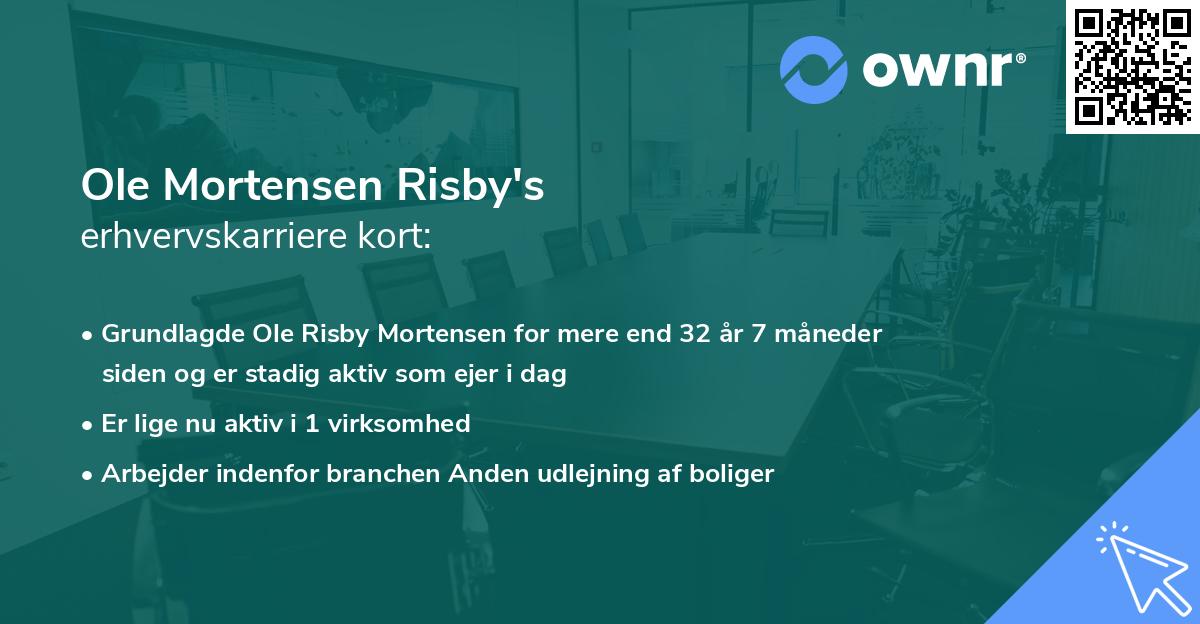 Ole Mortensen Risby's erhvervskarriere kort