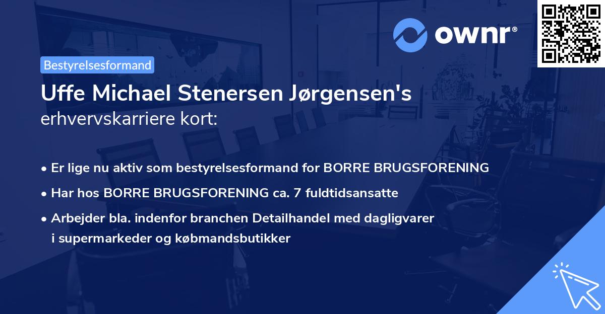 Uffe Michael Stenersen Jørgensen's erhvervskarriere kort