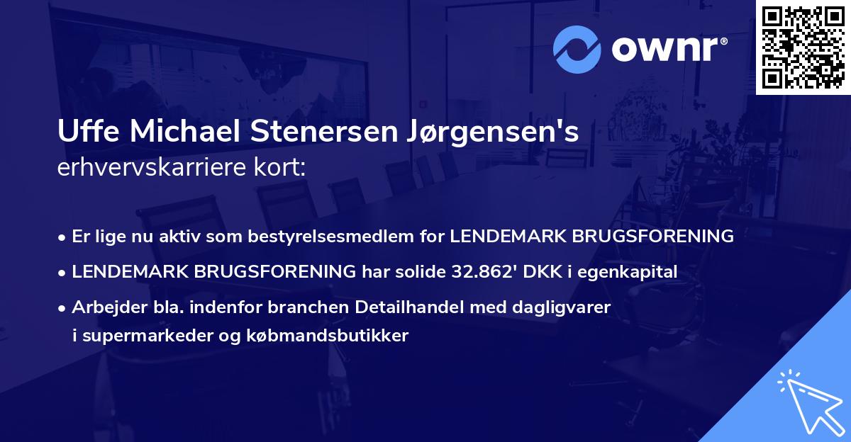 Uffe Michael Stenersen Jørgensen's erhvervskarriere kort
