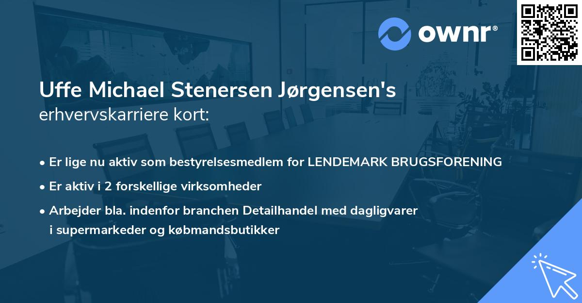 Uffe Michael Stenersen Jørgensen's erhvervskarriere kort