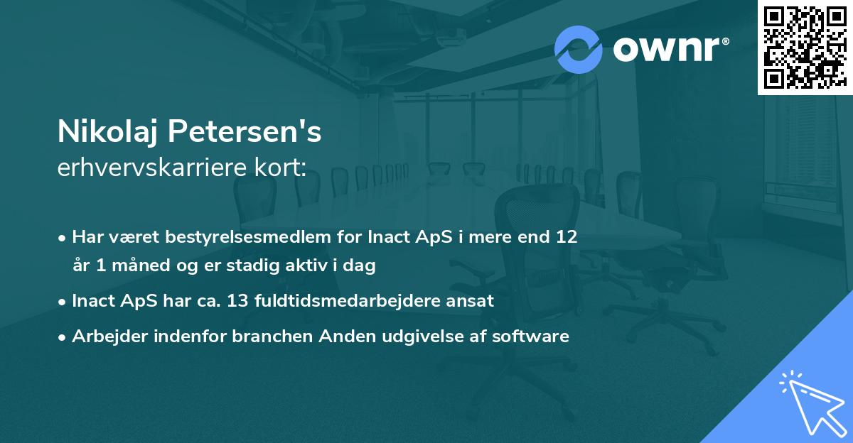 Nikolaj Petersen's erhvervskarriere kort
