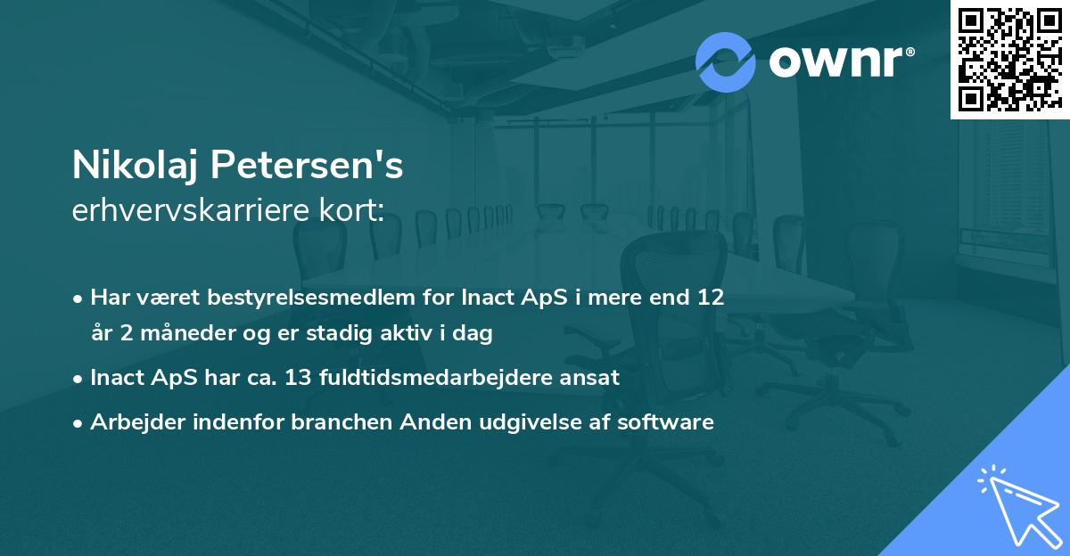 Nikolaj Petersen's erhvervskarriere kort