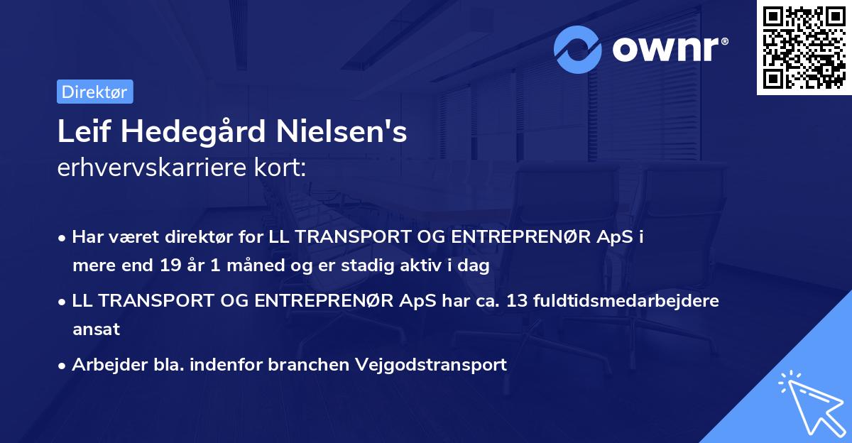 Leif Hedegård Nielsen's erhvervskarriere kort