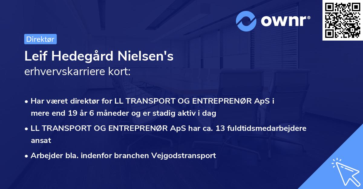 Leif Hedegård Nielsen's erhvervskarriere kort