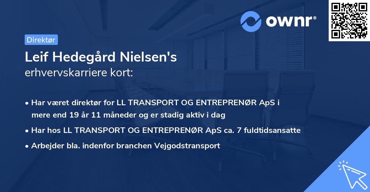 Leif Hedegård Nielsen's erhvervskarriere kort