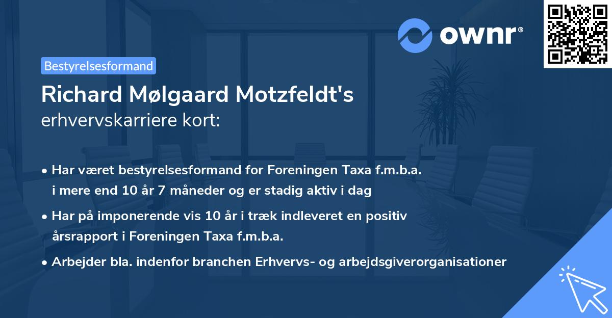 Richard Mølgaard Motzfeldt's erhvervskarriere kort