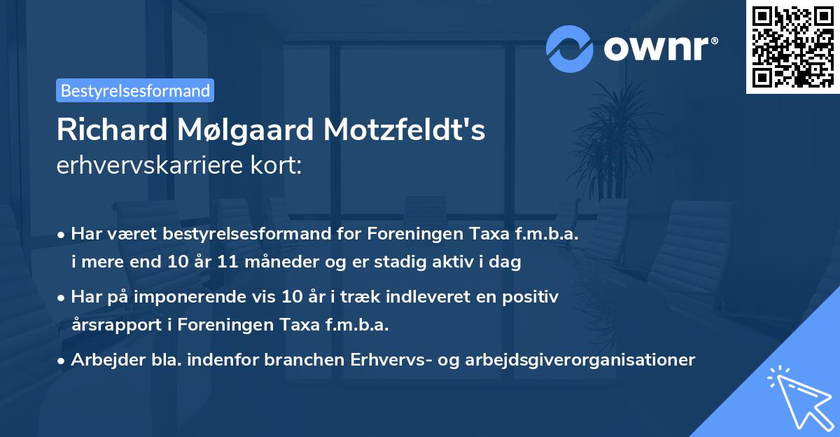 Richard Mølgaard Motzfeldt's erhvervskarriere kort