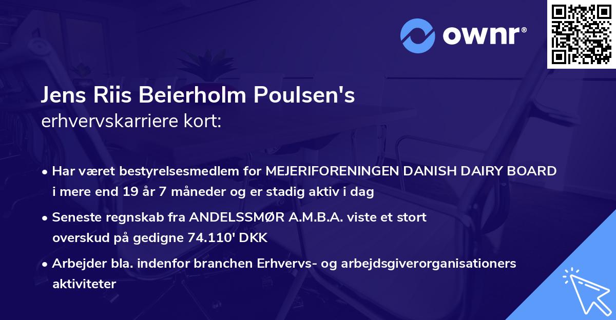 Jens Riis Beierholm Poulsen's erhvervskarriere kort