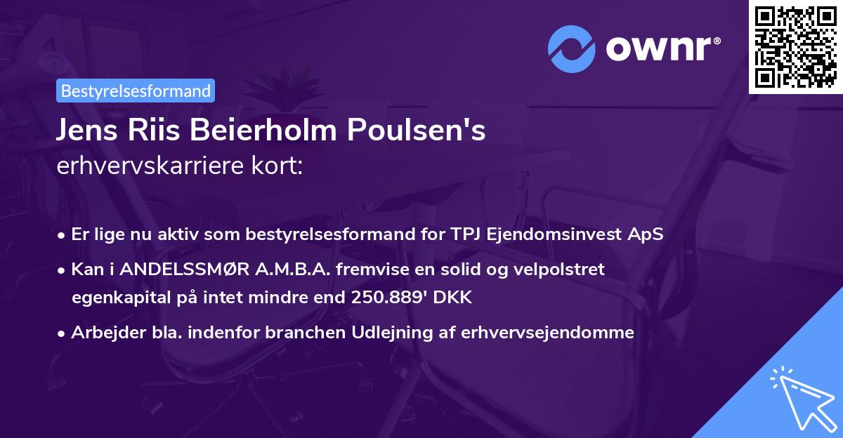 Jens Riis Beierholm Poulsen's erhvervskarriere kort