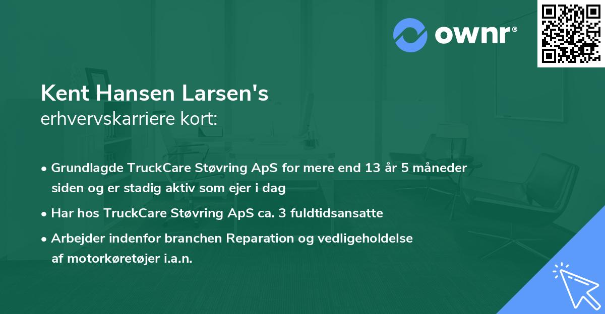 Kent Hansen Larsen's erhvervskarriere kort