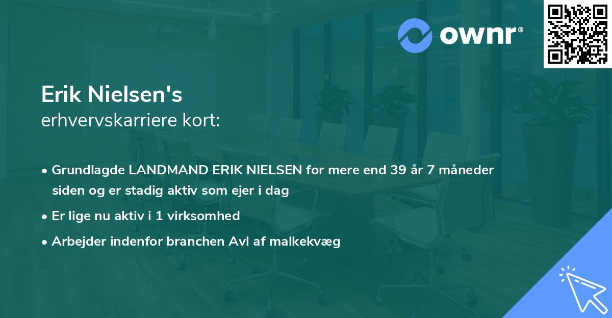 Erik Nielsen's erhvervskarriere kort