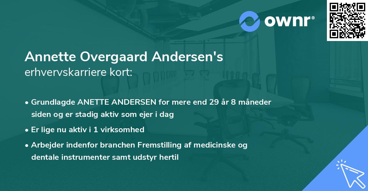 Annette Overgaard Andersen's erhvervskarriere kort