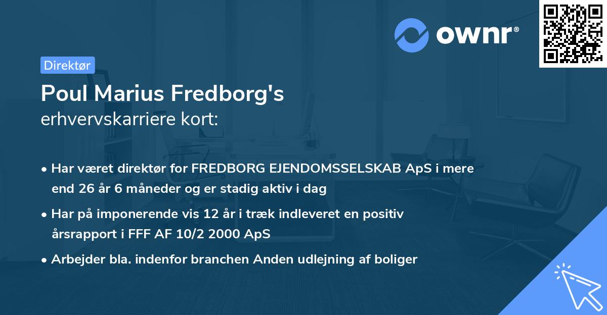 Poul Marius Fredborg's erhvervskarriere kort